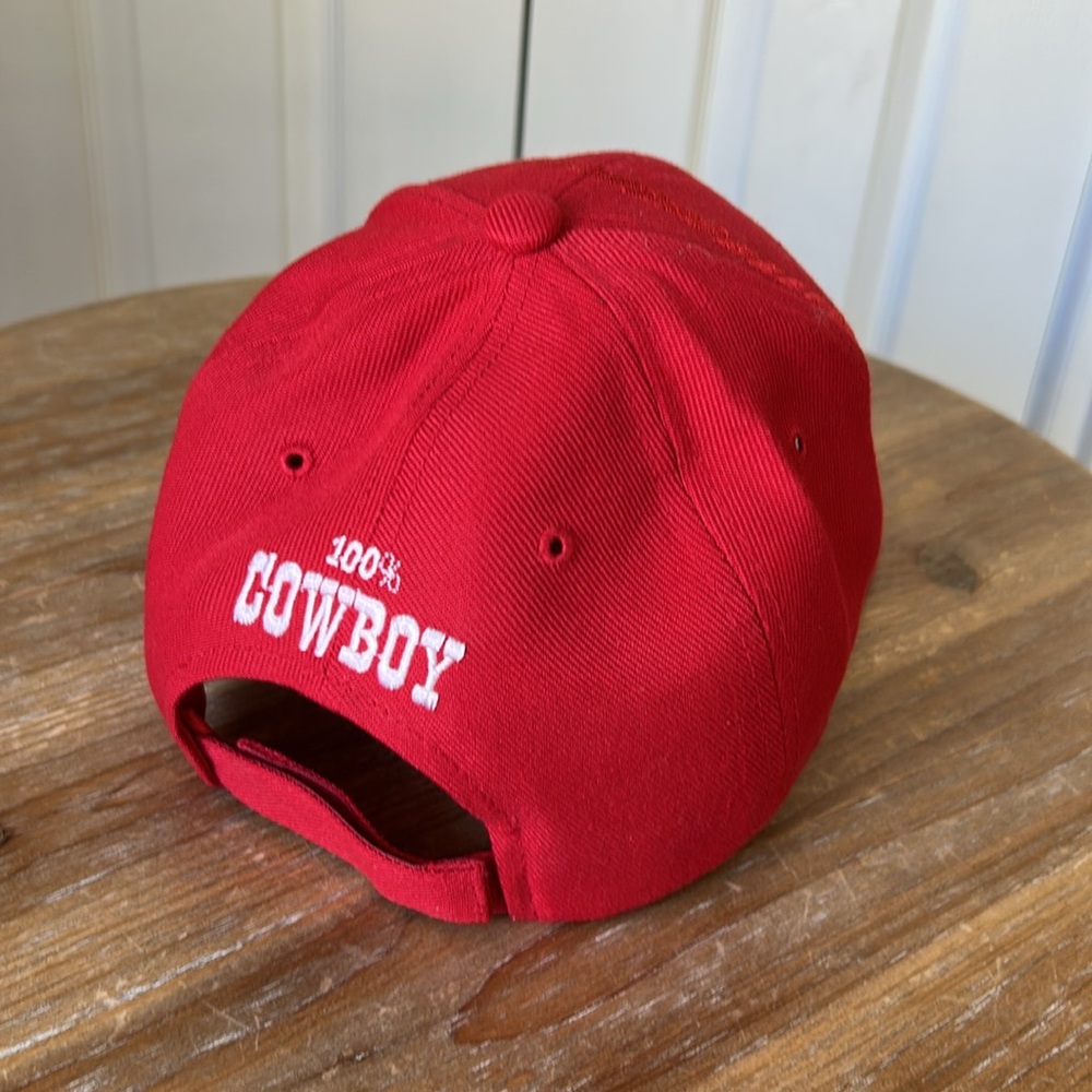 Red Cowboy Embroidered Cap. 100% Cowboy. - Picture 9 of 17
